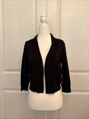 Cielo Black Open-Front Lightweight Cardigan